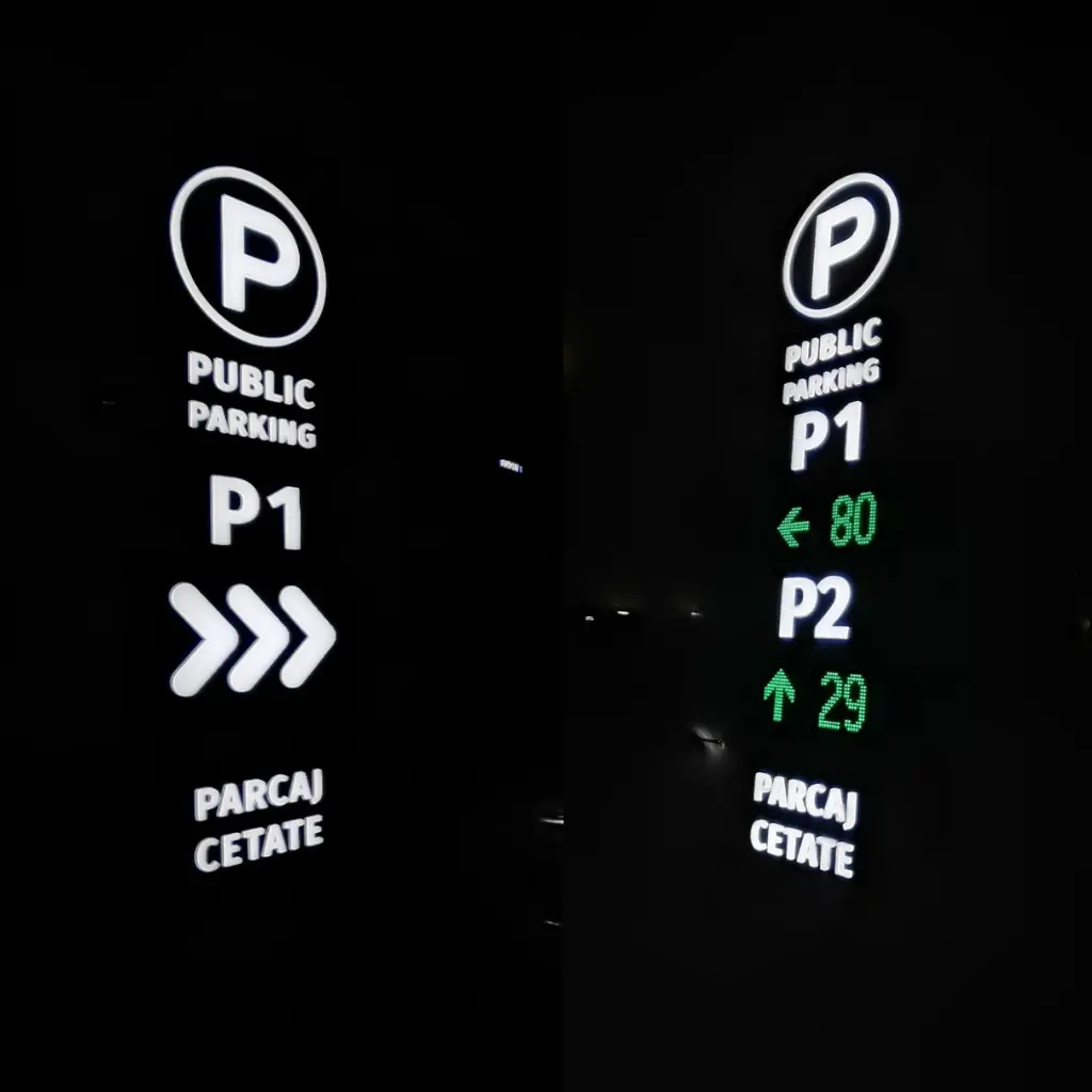 em Parcare Publica Noapte Indicator .